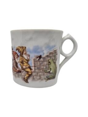 Made In Germany Children's Mug Antique Porcelain Gnomes Elves Frog Fly Christmas
